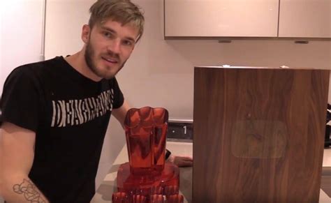 PewDiePie receives Ruby Play Button Brofist from YouTube after hitting 50 million subscribers ...