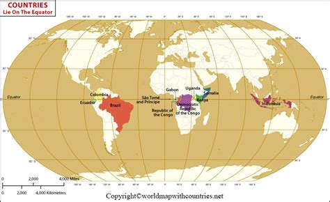 Free Printable World Map with Equator and Countries