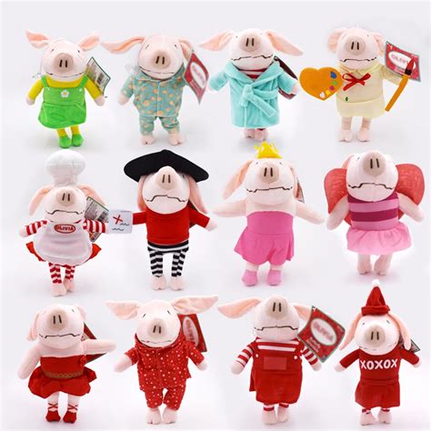 12 Styles Kawaii Pig 22cm Olivia the Pig Cartoon Anime Peluche Toy ...