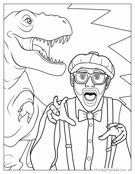 20 Blippi Coloring Pages (Free PDF Printables) | Dinosaur coloring ...