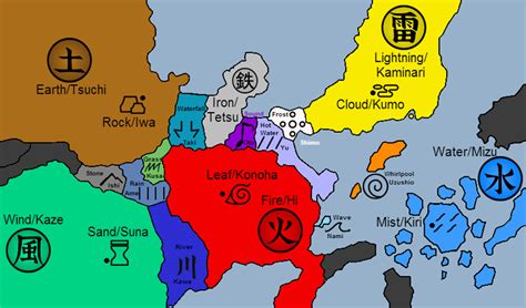 Elemental Nations Map - Naruto by Bombergerja on DeviantArt