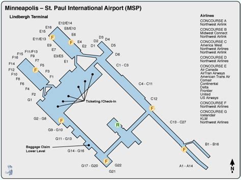 Msp Airport Map Delta - Tourist Map Of English