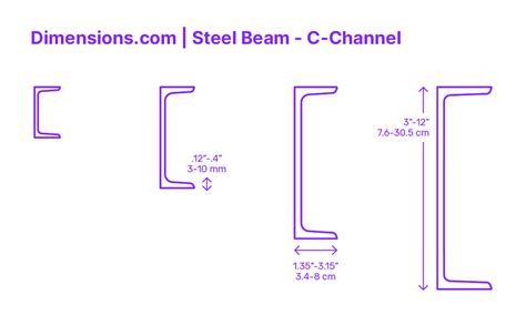 Steel Beam C-Purlin Dimensions Drawings