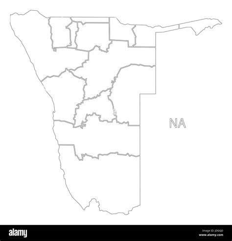 Black Silhouette Country Borders Map Of Namibia Vector Image | Images ...