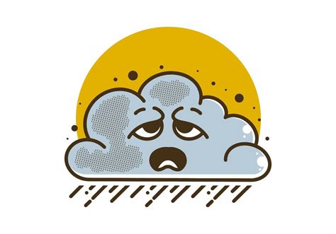 Mascot character design of a cloud with sad face 23116805 Vector Art at Vecteezy