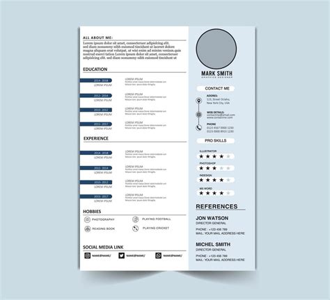 modern Minimalist cv template with Vector Design 22272503 Vector Art at Vecteezy