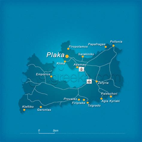 Map of Milos island, Greece - Greeka.com