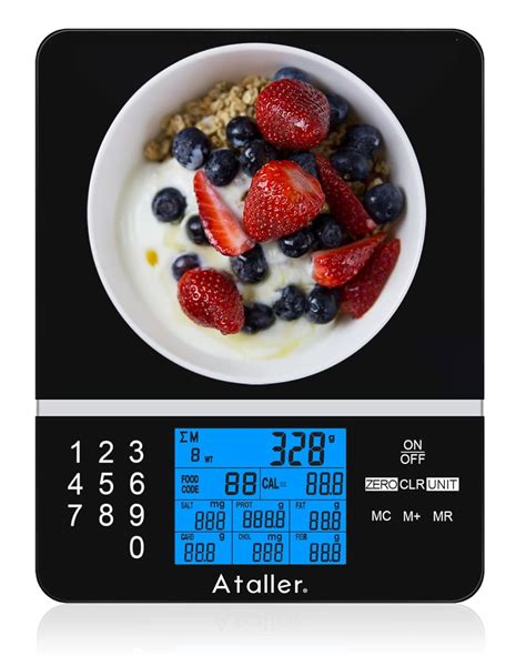 Ataller Kitchen Diet Scale, Digital Food Nutrition Scale with Nutrition Facts Display, Accurate ...