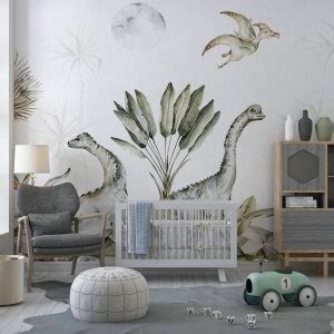 Dinosaur Wallpaper Wall, Nursery Wallpaper, Dino Nursery Decor, Kids Room Decoration, Nursery ...