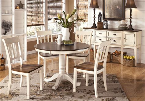 Whitesburg Round Dining Table and 4 Side Chairs | Cincinnati Overstock Warehouse