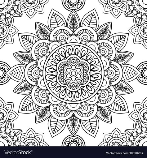 Ethnic seamless pattern coloring pages template Vector Image