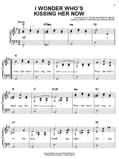 I Wonder Who's Kissing Her Now | Sheet Music Direct