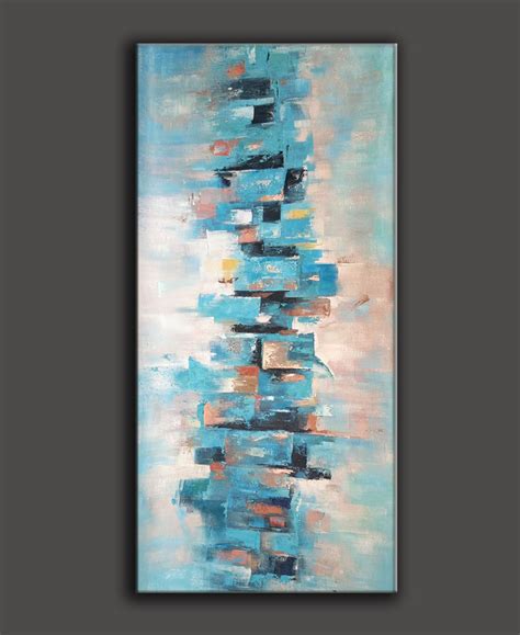 Blue abstract canvas, large abstract art L298 – LargeArtCanvas