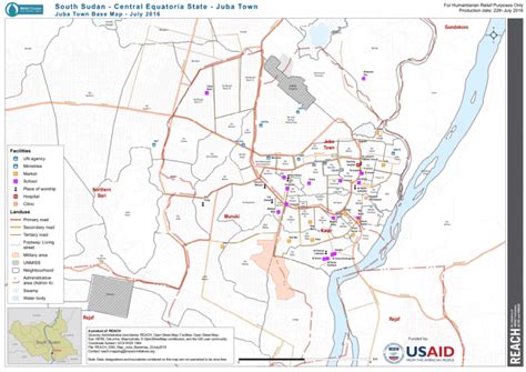 South Sudan - Central Equatoria State - Juba Town, Juba Town Base Map - July 2016 - South Sudan ...