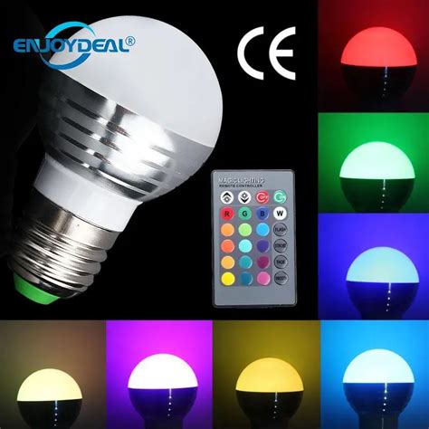 Night Light E27 Led 220v E26 3W RGB LED Magic Lighting Globe Bulb Lamp Party IR Remoter ...