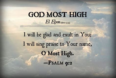 God Most High — El Elyon | Bible study help, Bible teachings, Names of god