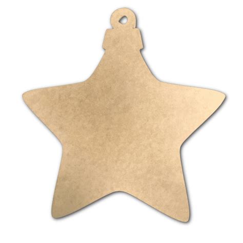 Christmas Star Ornament, DIY Unfinished Wooden Shape for Christmas Decor Craft by Build-A-Cross ...