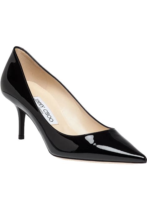 Lyst - Jimmy choo Aurora Black Patent Leather Kitten Heel in Black