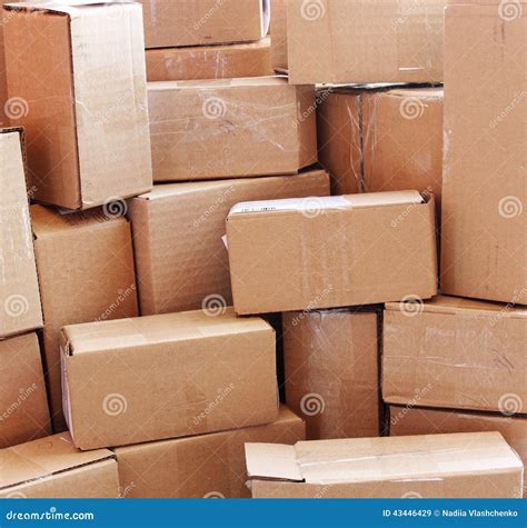 Used Cardboard Boxes Stock Photo - Image: 43446429