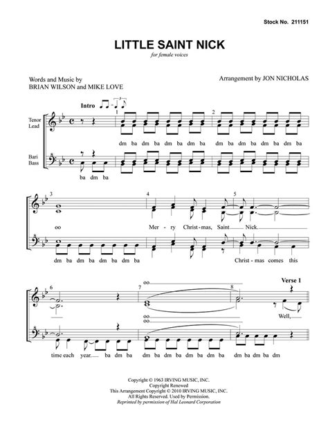 Little Saint Nick Sheet Music by Jon Nicholas (SKU: 00218600) - Stanton's Sheet Music