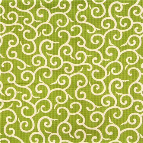 Fat Quarter (50 x 55 cm) - Dobby textured fabric in lime green with white swirls design pattern ...