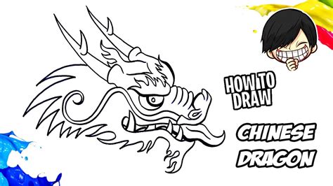 How to draw Chinese Dragon Head - YouTube