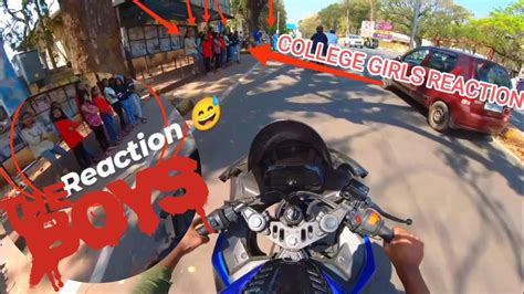 College girls reaction 🤩 | R15 V3 BMC AIR FILTER SOUND 💥 #collage #girls #reaction #r15v3 #bike ...