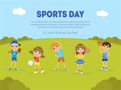 Sports day banner stock vector. Illustration of coat - 89360548