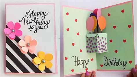 Beautiful Handmade Pop Up Birthday card//Birthday card idea. - YouTube