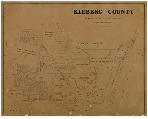 Kleberg County Texas 1913 Copy C - Old Map Reprint - OLD MAPS