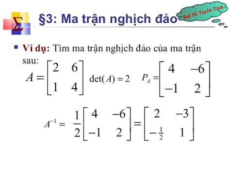 Toán cao cấp 1 - Bài giảng ma trận nghịch đảo - YouTube