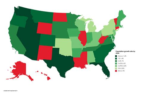 Population growth by US state : r/MapPorn