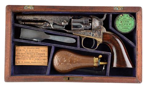 Lot Detail - (A) VERY FINE & RARE CASED FACTORY ENGRAVED AND PRESENTED COLT MODEL 1862 POLICE ...