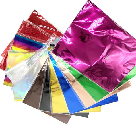 50pcs A4 gold foil paper for laminator Glitter Colored Wrapping Quilling Kraft Corrugated Tissue ...