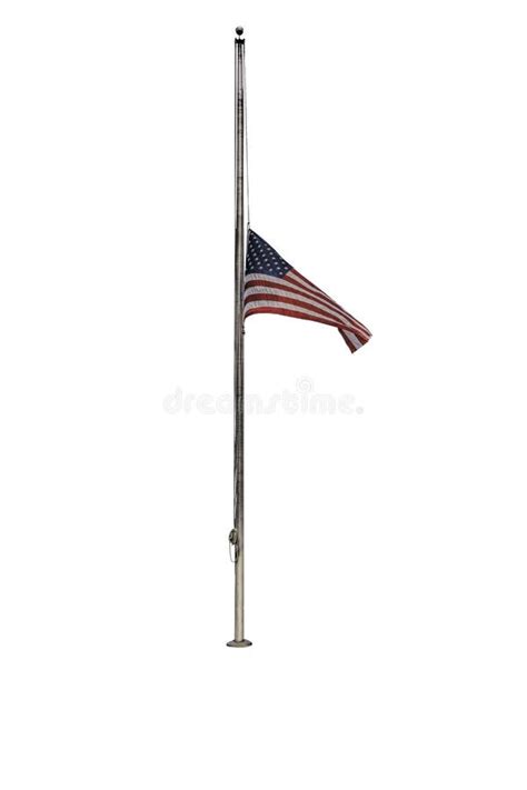 American Flag at Half Staff Stock Photo - Image of national, states ...