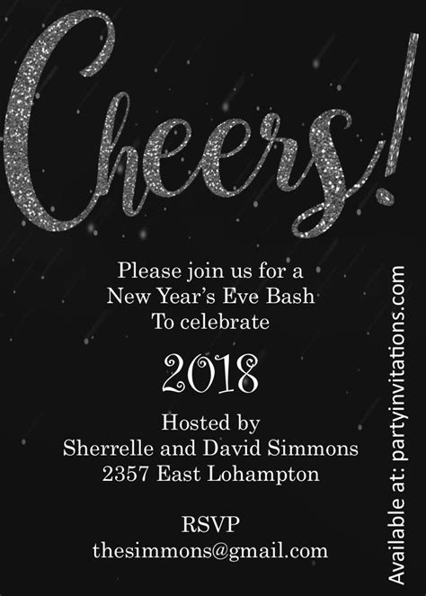 Cheers! new years eve party invitations New Years Eve Invitations, Anniversary Party Invitations ...