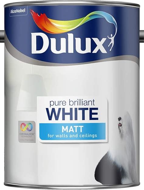 Dulux Matt Emulsion Paint For Walls And Ceilings - Pure Brilliant White ...