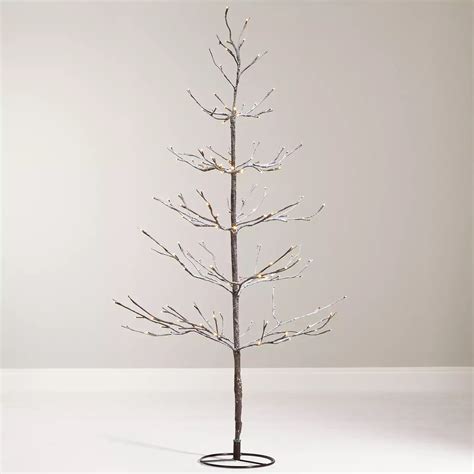 John Lewis 4ft Pre-Lit Snowy Twig Christmas Tree, White at John Lewis