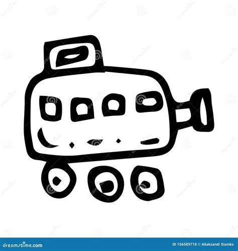 Hand Drawn Toy Train Doodle. Sketch Children`s Toy Icon. Decoration Element. Isolated on White ...