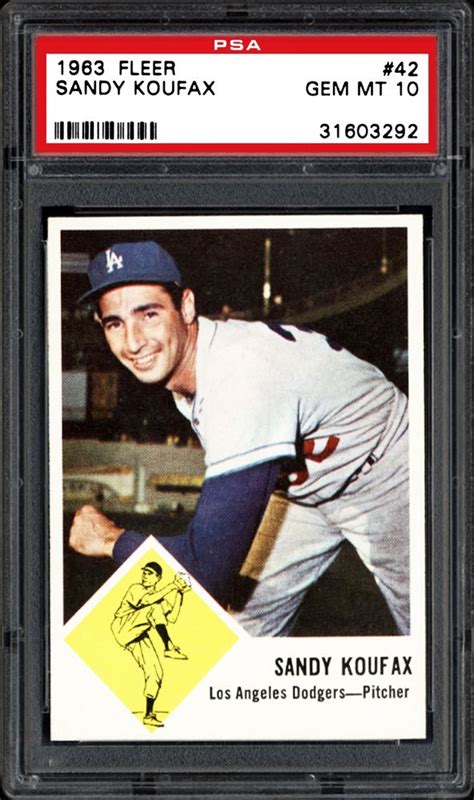 Auction Prices Realized Baseball Cards 1963 Fleer Sandy Koufax