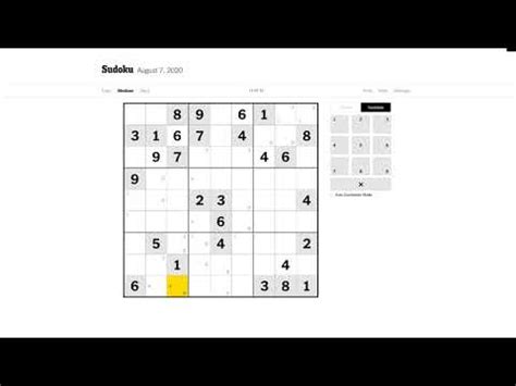 New York Times Medium and Easy Sudoku - YouTube