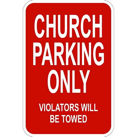 Church Parking Only - 12 x 18 Parking Lot Sign - 3M - Walmart.com - Walmart.com