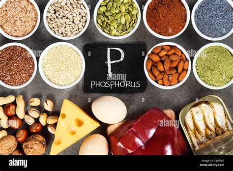 Organic phosphorus sources. Foods highest in phosphorus Stock Photo - Alamy