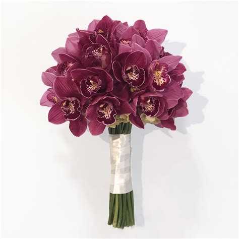 Burgundy Cymbidium Orchid Bouquet | Black Petals Dubai