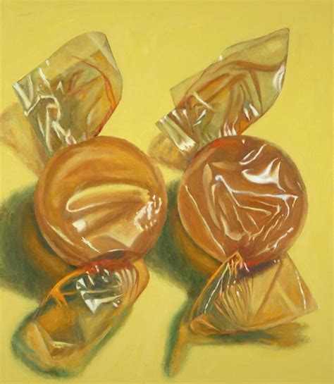 Douglas Newton - Two Butterscotch, colorful realistic candy oil ...