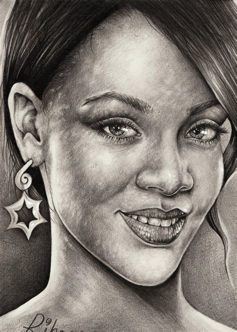 Rihanna portrait by dawndelver on DeviantArt