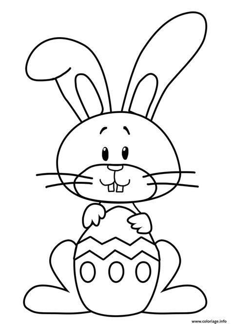 Coloriage Lapin De Paques Facile Dessin Paques Facile à imprimer