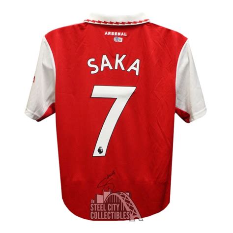 Bukayo Saka Autographed Arsenal Red Soccer Jersey - BAS | Steel City ...