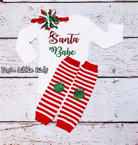 Santa Babe Christmas Baby Girl Outfit Christmas Dress Santa - Etsy