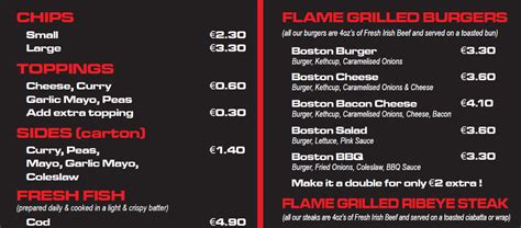 Menu - The Boston Grill